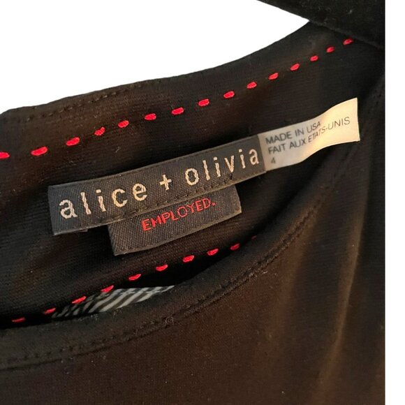 Alice + Olivia Size 4 Black Victoria Sleeveless Peplum Bateau Neck Mini Dress - Picture 5 of 6